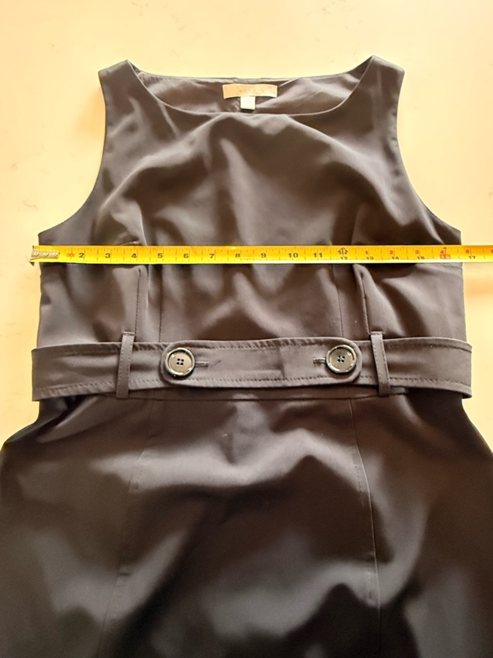 Sleeveless Midi Dress with Belt Detail - Black